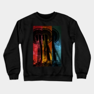 Colorful striped Space Tower Crewneck Sweatshirt